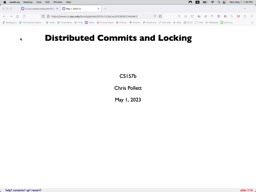 24 May 1 Distributed Commits - Distributed Locking[Video]