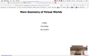 07 Feb 18 More Geometry of Virtual Worlds[Video]