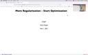 18 Nov 1 More Regularization - Start Optimization[Video]