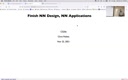 24 Nov 22 Finish NN Design - NN Applications[Video]