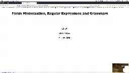 08 Feb 19 Finish Minimization - Myhill Nerode - Regular Expressions[Video]