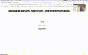 02 Aug 25 Language Design, Spectrum, and Implementation[Video]