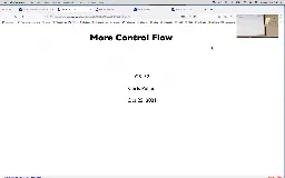 16 Oct 25 More Control Flow[Video]