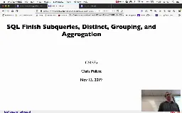 21 Nov 13 SQL Grouping Aggregation[Video]