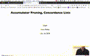 14 Oct 16 Accumulator Pruning - Concordance Lists[Video]