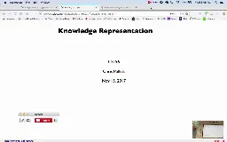 19 Nov 15 Knowledge Representation[Video]