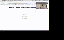 08 Sep 19 More Astar, Local Search[Video]
