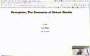 06 Feb 13 Perception - Geometry of the Virtual World[Video]