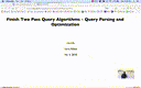 12 Mar 5 Finish Two Pass Algs - Query Optimization[Video]