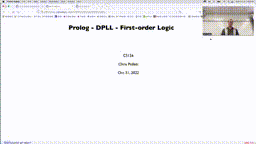 18 Oct 31 Prolog - DPLL - First-Order Logic[Video]