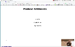 17 Apr 8 Modular Arithmetic[Video]