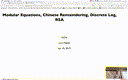 18 Apr 10 Modular Equation - Chinese Remaindering - Discrete Log[Video]