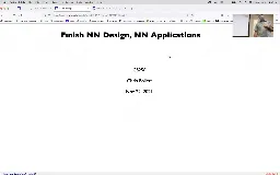 24 Nov 22 Finish NN Design - NN Applications[Video]