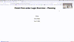20 Nov 7 Finish First Order Logic Overview[Video]