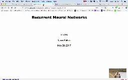 20 Nov 20 Recurrent Neural Networks[Video]