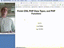 07 Sep 19 Finish CSS Start PHP[Video]