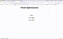 19 Nov 3 Finish Optimization[Video]