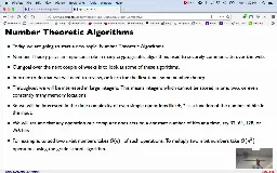 16 Apr 2 Number Theoretic Algorithms[Video]