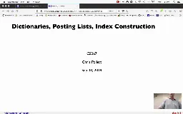 11 Sep 30 Dictionaries - Posting Lists - Index Construction[Video]