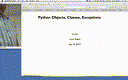 06 Sep 15 Python Object Classes Exceptions[Video]