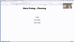 21 Nov 9 More Prolog - Planning[Video]