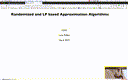 25 May 6 Randomized and LP Approximation[Video]