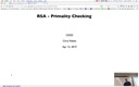 19 Apr 15 RSA - Primality Checking[Video]