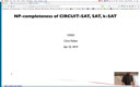 21 Apr 22 NP-Completeness of Circuit-SAT SAT 3SAT[Video]
