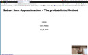 26 May 8 Subset Sum Approximation - The Probabilistic Method[Video]
