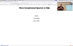 19 Nov 1 More Complicated Queires in SQL[Video]