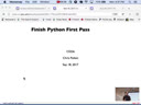 06 Sep 18 Finish Python First Pass[Video]