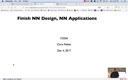 23 Dec 4 Finish NN Design - NN Applications[Video]