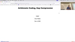20 Nov 6 Arithmetic Coding - Gap Compression[Video]
