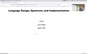 02 Aug 25 Language Design, Spectrum, and Implementation[Video]