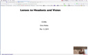 14 Mar 13 Lenses to Headset to Vision[Video]