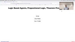 14 Oct 17 Logic Based Agents - Propositional Logic[Video]