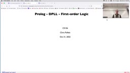 18 Oct 31 Prolog - DPLL - First-Order Logic[Video]
