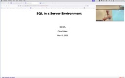 23 Nov 15 SQL in a Server Environment[Video]