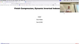 21 Nov 8 Finish Compression - Incremental Indexing[Video]