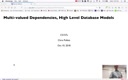 12 Oct 10 Multivalued Dependencies - High Level Data Models[Video]