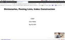 11 Sep 30 Dictionaries - Posting Lists - Index Construction[Video]