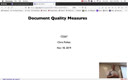 22 Nov 18 Document Quality Measures[Video]