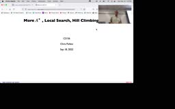 08 Sep 19 More Astar, Local Search[Video]