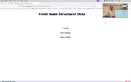 27 Dec 4 Finish Semi-Structured Data[Video]