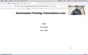 17 Apr 6 Accumulator Pruning Concordance Lists[Video]