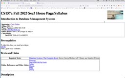 01 Aug 21 Syllabus, Databases and Database Users[Video]