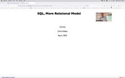 05 Sep 6 SQL, More Relational Model [Video]