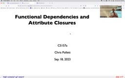 08 Sep 18 FDs and Closure Algorithms[Video]