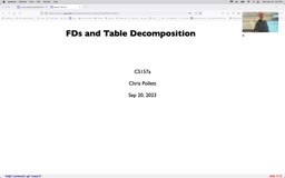 09 Sep 20 FDs and Table Decomposition[Video]