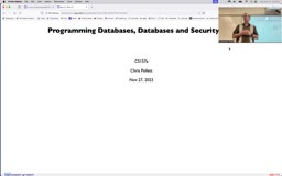25 Nov 27 Programming Databases[Video]